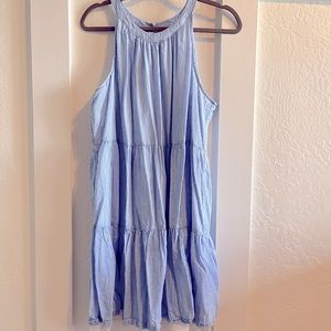 Old Navy Blue and White Striped Dress - Large